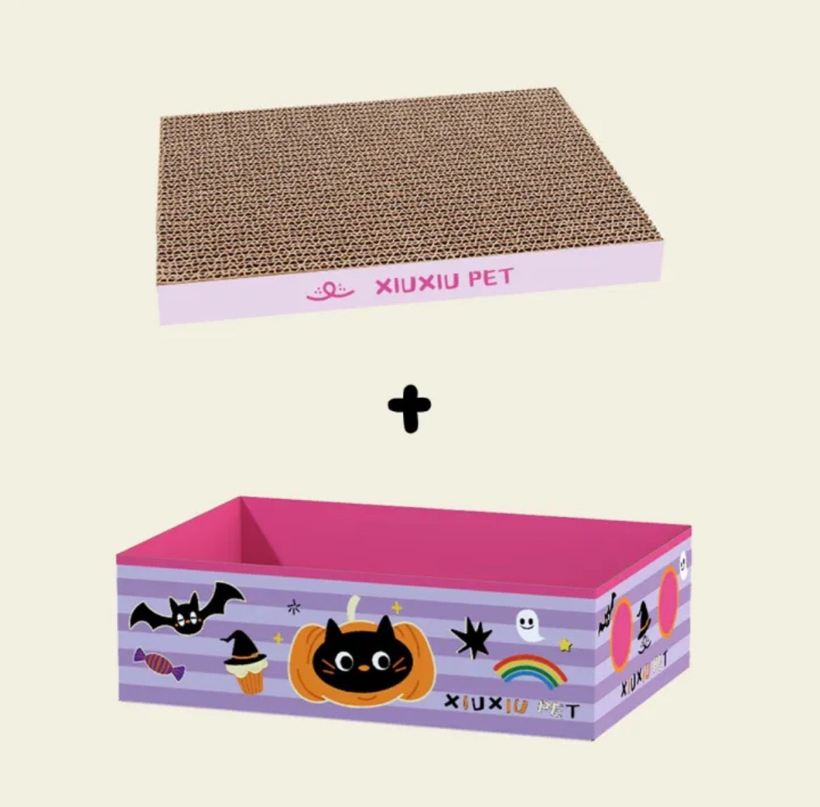 Secret Garden Cat Scratch Box | Mystery Eco-Cardboard Collection with 3 Whimsical Designs